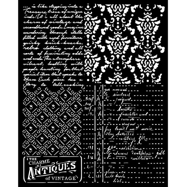 Thick stencil cm 20X25 - Brocante Antiques mixed patterns