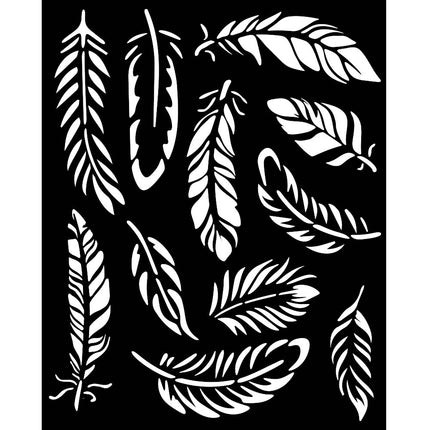 Thick stencil cm 20X25 - Lavender feathers