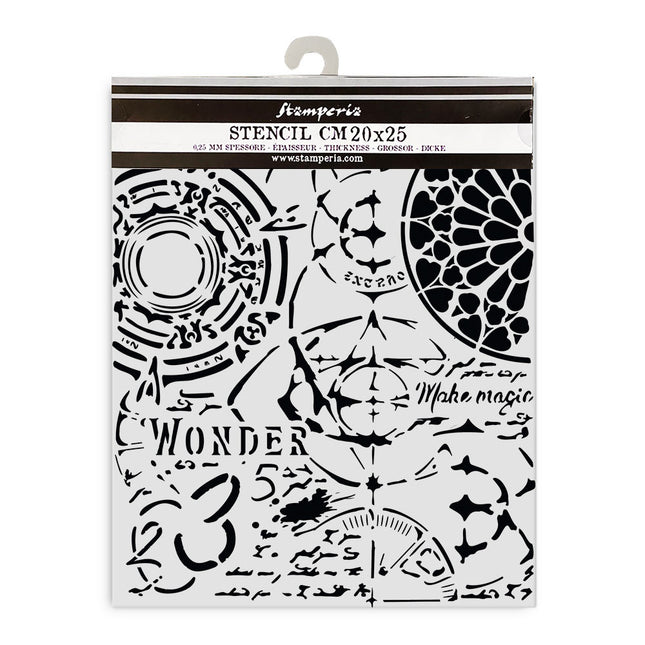 Thick stencil cm 20X25 - Master of Magic gothic texture