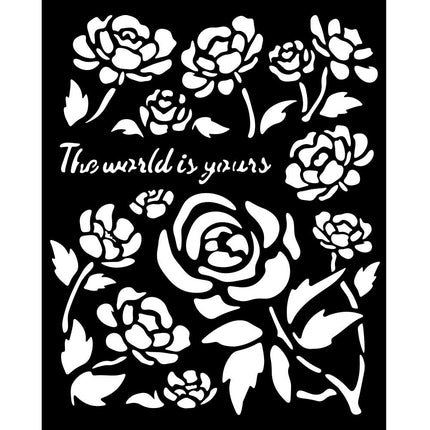 Thick stencil cm 20X25 - Timeless roses