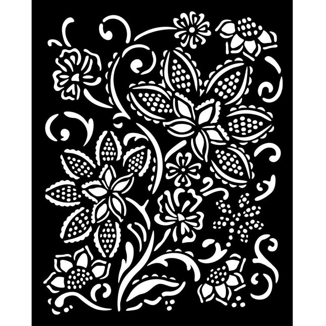 Thick stencil cm 20X25 - Timeless Batik flowers