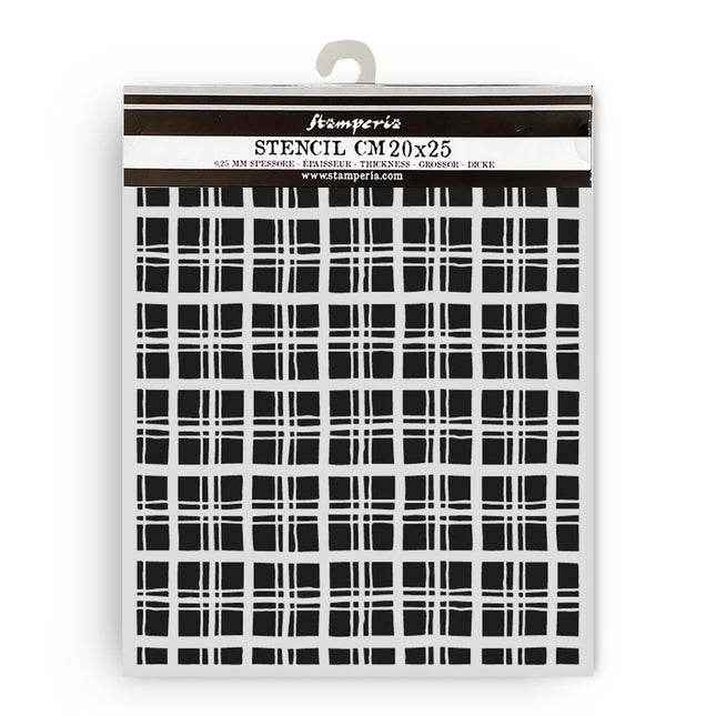 Thick stencil cm 20X25 - Whispering woods tartan pattern