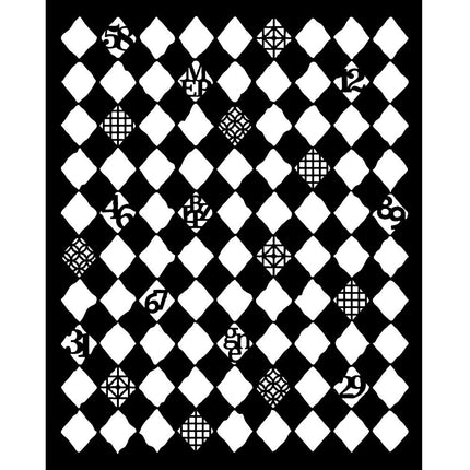 Thick stencil cm 20X25 - Furry Friends rhombus pattern