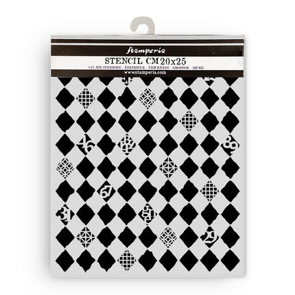 Thick stencil cm 20X25 - Furry Friends rhombus pattern