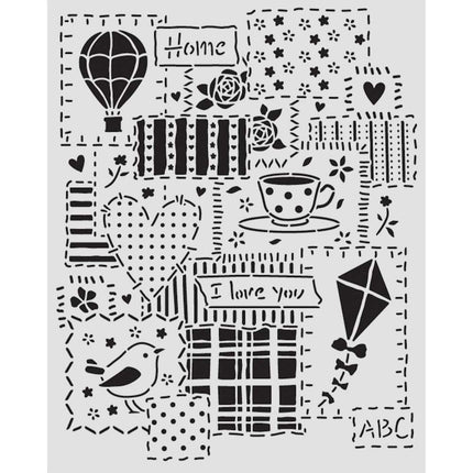 Thick stencil cm 20X25 - Family patchwork