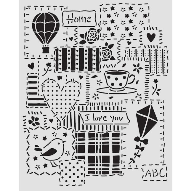 Thick stencil cm 20X25 - Family patchwork