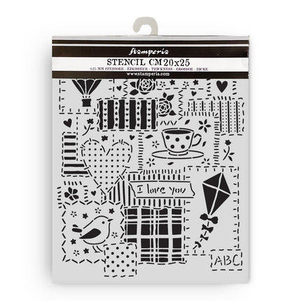 Thick stencil cm 20X25 - Family patchwork