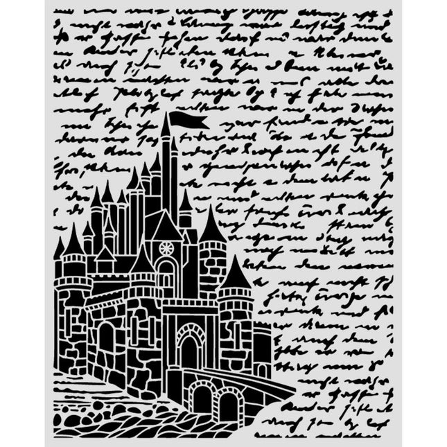 Cut laser stencil for Art and Craft cm 20X25 - Wonderland castle