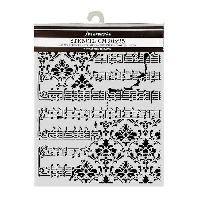 Cut laser stencil for Art and Craft cm 20X25 - Symphony score and frize