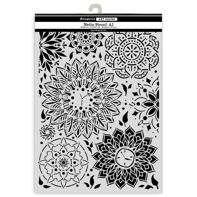 Cut laser stencil for Art and Craft A3 - Mandala pattern