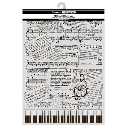 Cut laser stencil for Art and Craft A3 - Symphony music