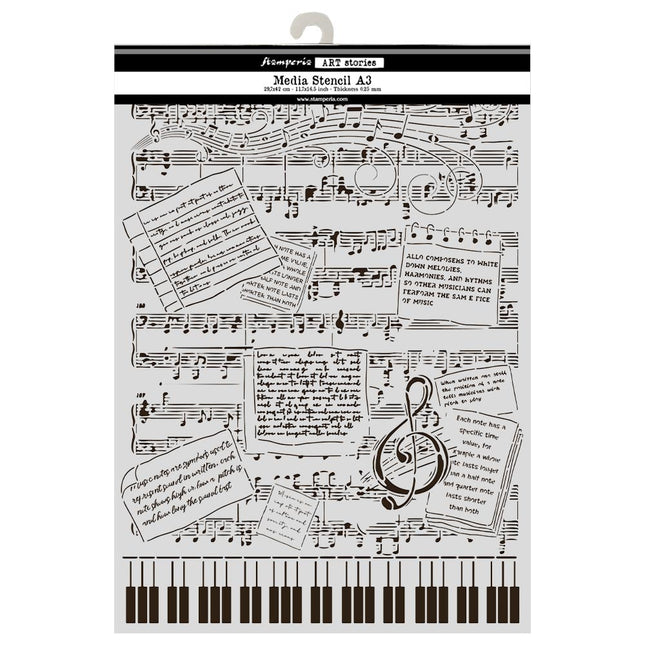 Cut laser stencil for Art and Craft A3 - Symphony music