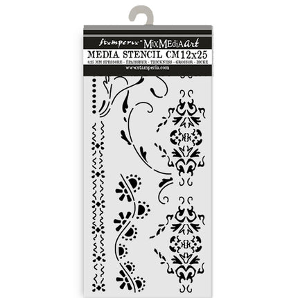 Thick stencil cm 12X25 - Old Lace borders