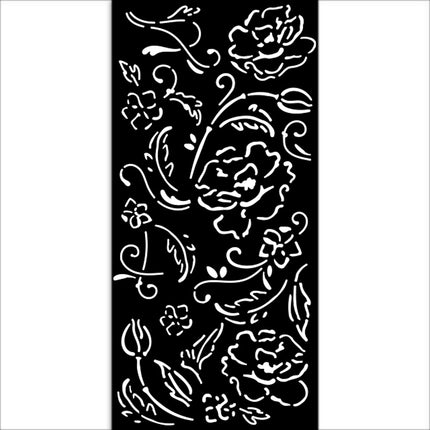 Thick stencil cm 12X25 - Old Lace flowers