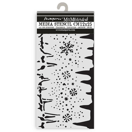 Thick stencil cm 12X25 - Create Happiness Dewdrops snowflakes and ice