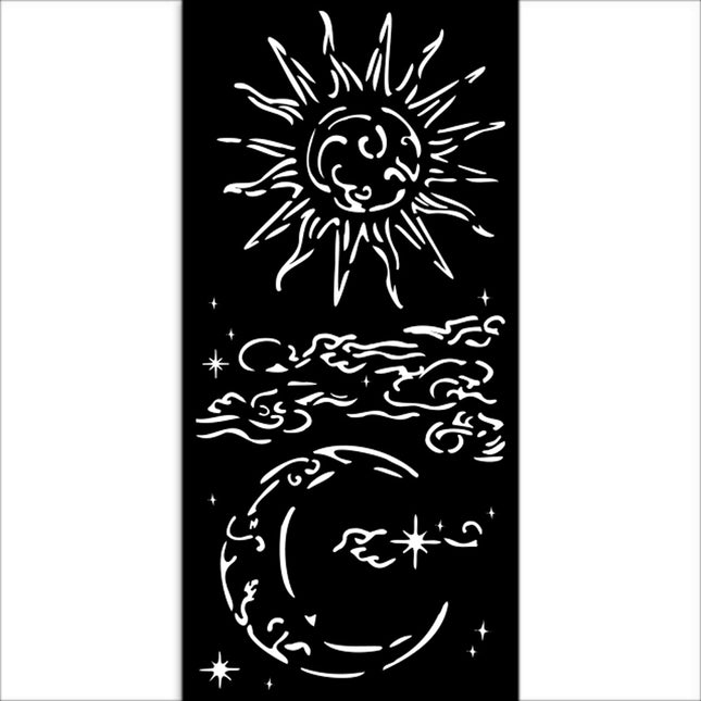 Thick stencil cm 12X25 - Masquerade sun and moon