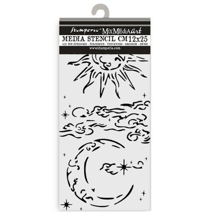 Thick stencil cm 12X25 - Masquerade sun and moon