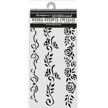 Thick stencil cm 12X25 - Timeless 3 borders