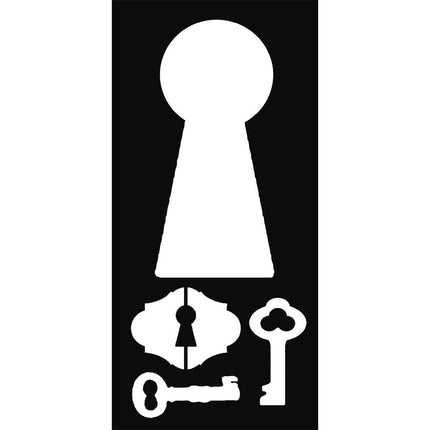 Thick stencil 12x25 cm Locks and keys