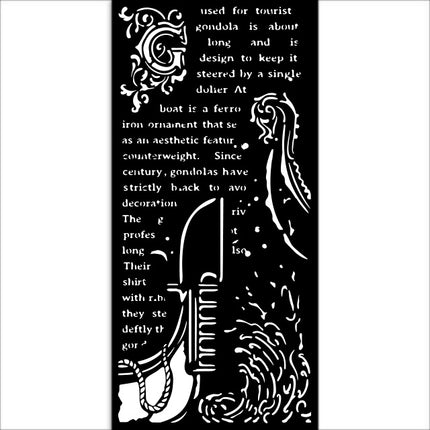 Thick stencil cm 12X25 - Venice City of Art gondola