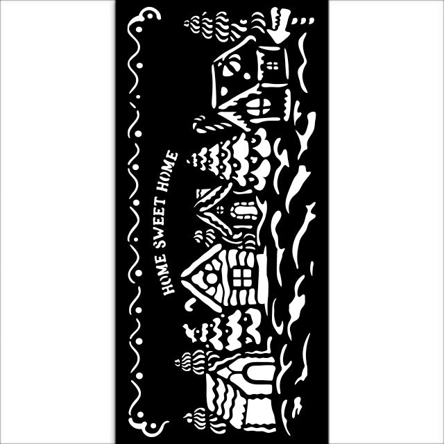 Thick stencil cm 12X25 - Candy Christmas village
