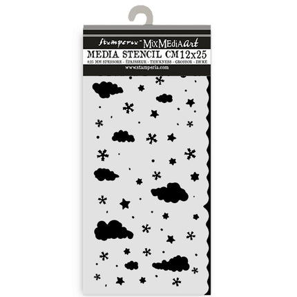 Thick stencil cm 12X25 - Candy Christmas clouds