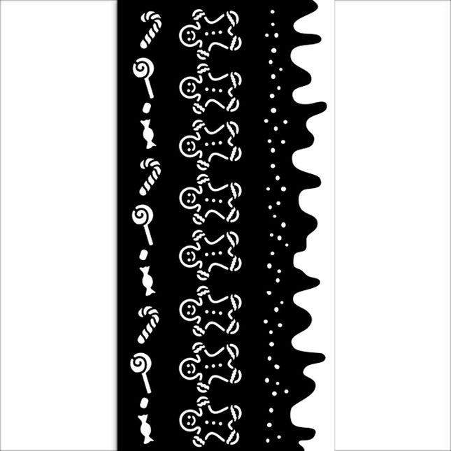 Thick stencil cm 12X25 - Candy Christmas stripes