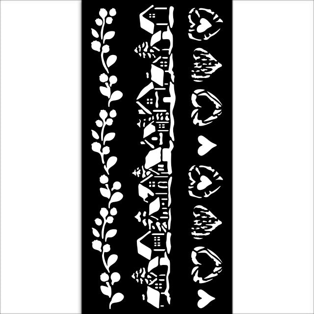 Thick stencil cm 12X25 - The Owl's House 3 stripes