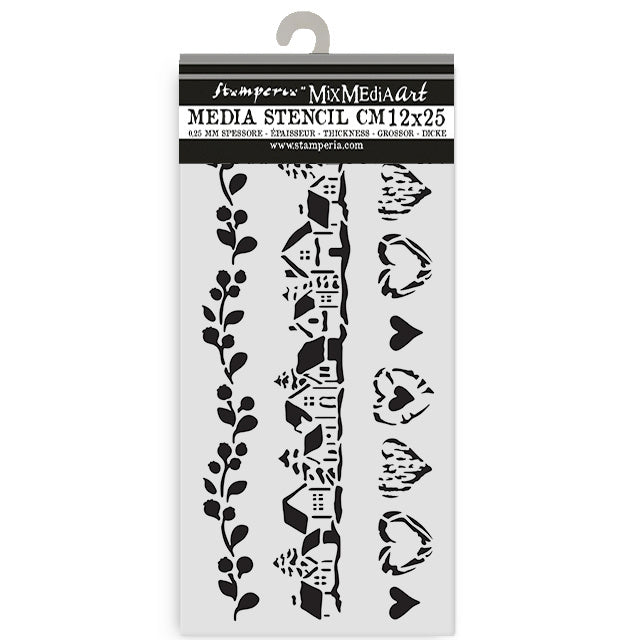 Thick stencil cm 12X25 - The Owl's House 3 stripes