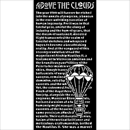 Thick stencil cm 12X25 - Voyages Fantastiques above the clouds