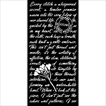 Thick stencil cm 12X25 - Quiet Days manuscript