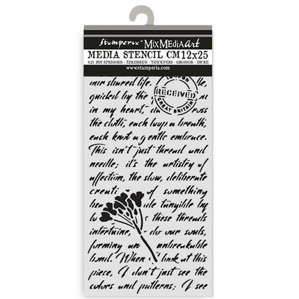 Thick stencil cm 12X25 - Quiet Days manuscript