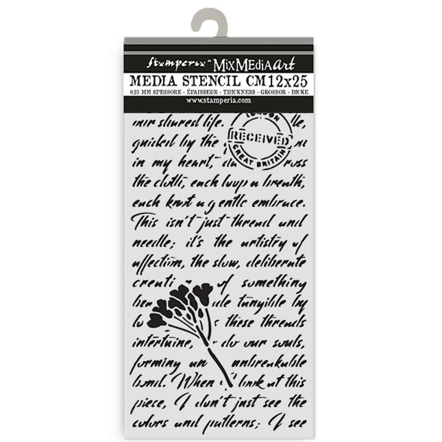 Thick stencil cm 12X25 - Quiet Days manuscript