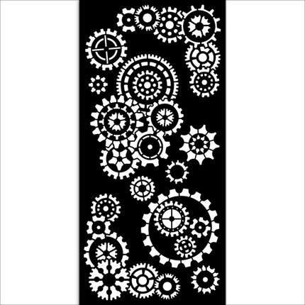 Thick stencil cm 12X25 - Gear up for Christmas gears