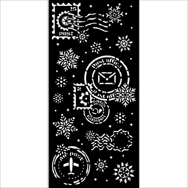 Thick stencil cm 12X25 - Gear up for Christmas snowflakes