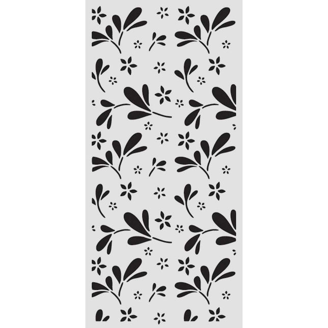 Thick stencil cm 12X25 - Family big flower pattern