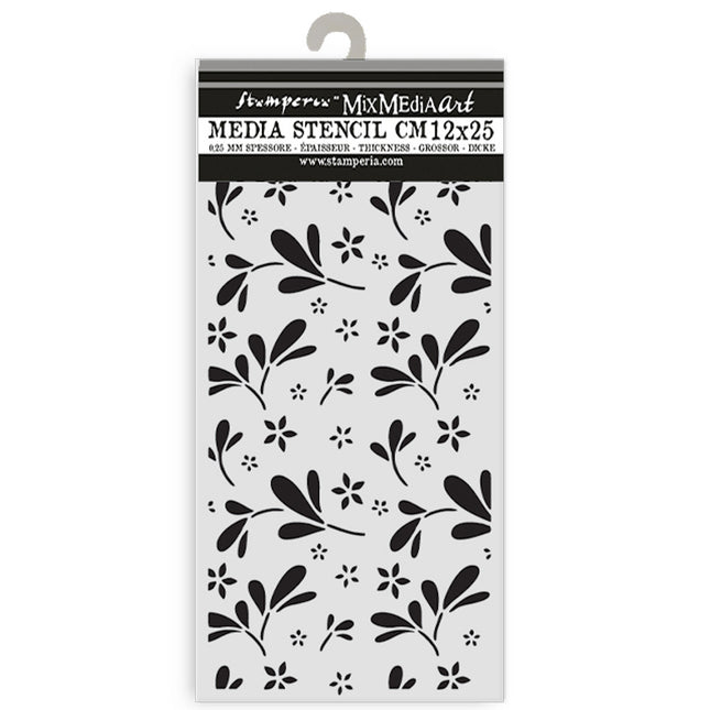 Thick stencil cm 12X25 - Family big flower pattern