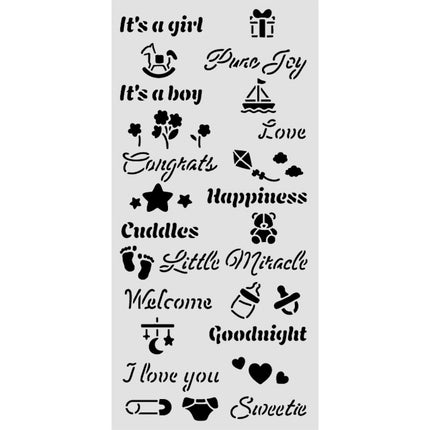 Thick stencil cm 12X25 - Baby quotes