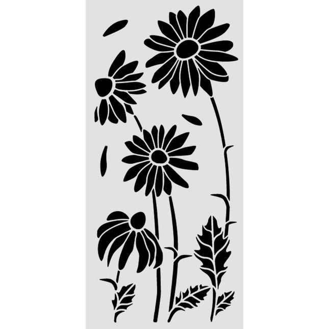 Thick stencil cm 12X25 - Daisy Art daisies