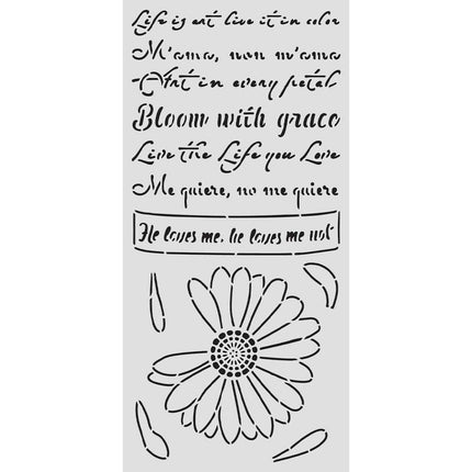 Thick stencil cm 12X25 - Daisy Art He Loves me, He loves me not