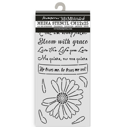 Thick stencil cm 12X25 - Daisy Art He Loves me, He loves me not