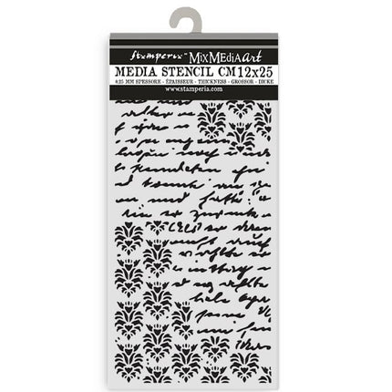 Thick stencil cm 12X25 - Secret Diary seal and writings