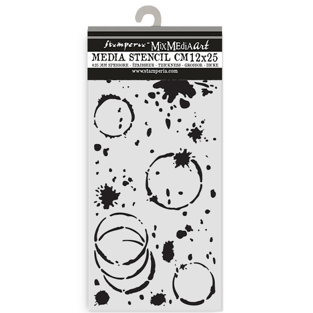 Thick stencil cm 12X25 - Secret Diary Ink splatter