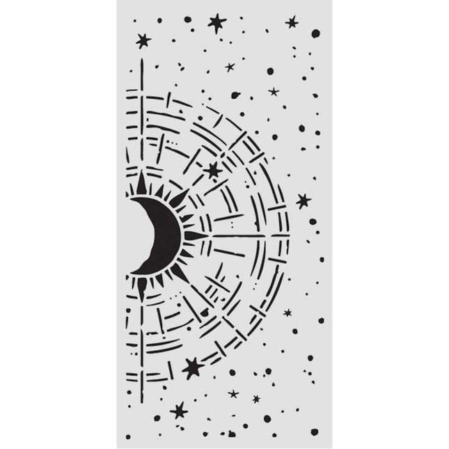 Thick stencil cm 12X25 - Secret Diary cosmic compass