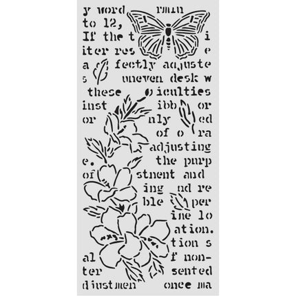Thick stencil cm 12X25 - Secret Diary butterfly and flower