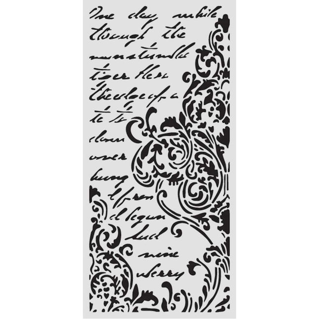 Thick stencil cm 12X25 - Secret Diary Frieze with lettering