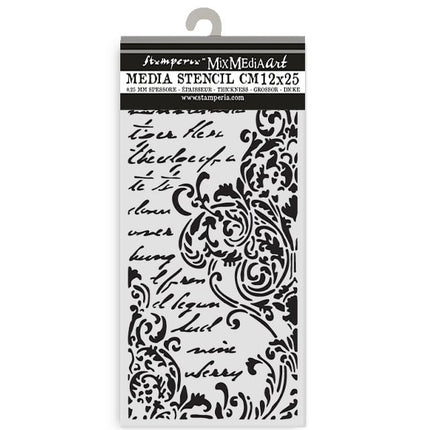 Thick stencil cm 12X25 - Secret Diary Frieze with lettering