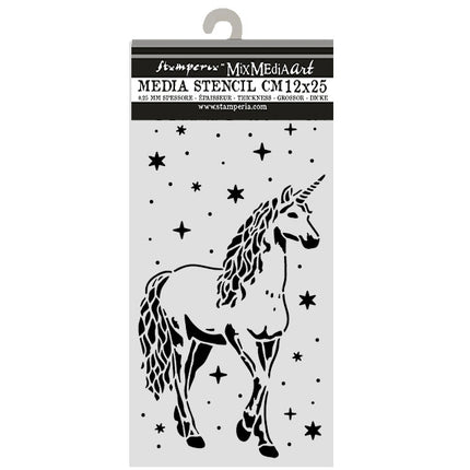 Cut laser stencil for Art and Craft cm 12X25 - Wonderland unicorn