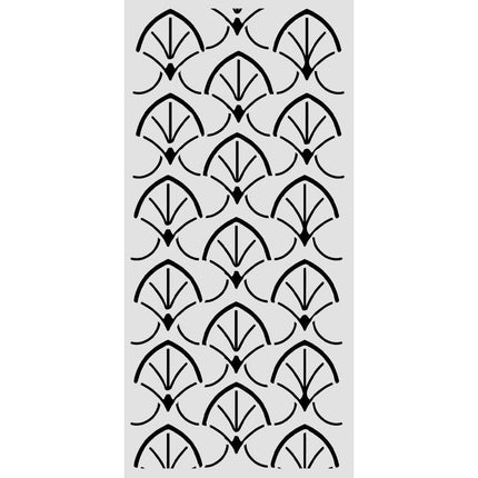 Cut laser stencil for Art and Craft cm 12X25 - Oriental Garden borders