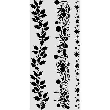 Cut laser stencil for Art and Craft cm 12X25 - Christmas borders